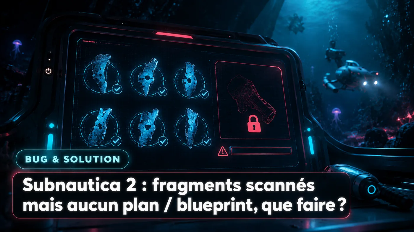 Subnautica 2 : fragments scannés mais aucun plan / blueprint, que faire ?